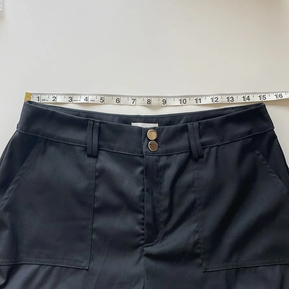 Revolve Superdown Black Wide Leg Cargo Pants Tie Hem Slouchy Baggy Oversized Med - Picture 7 of 10